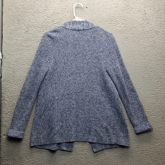 Talbots Cardigan Women Petite M Multi Cotton Tight-Knit Raglan Sleeve Open Front - Picture 2 of 6